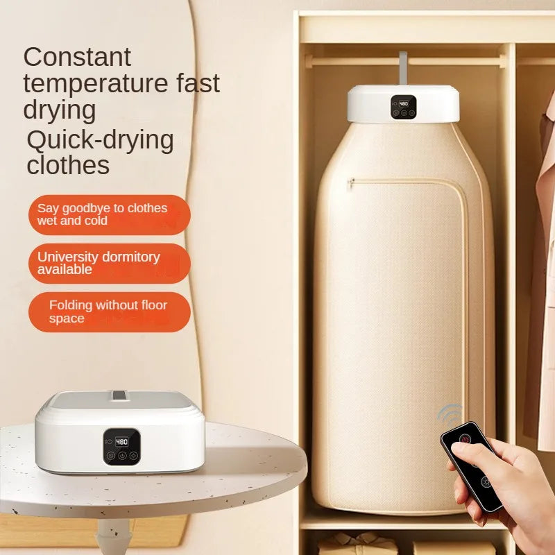 Revolutionize Your Laundry Routine with the Portable Electric Clothes Dryer - Remote Control & Multifunctional Design for Effortless Drying!