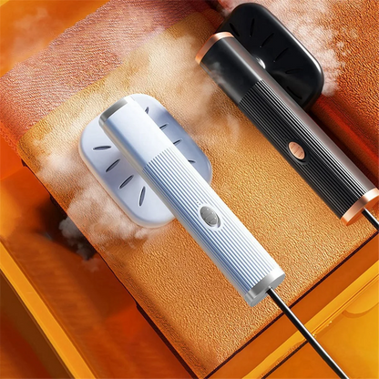 Experience Effortless Ironing Anywhere with Our Portable Travel Steamer - 180° Rotatable Handheld Mini Steam Iron in Sleek Black