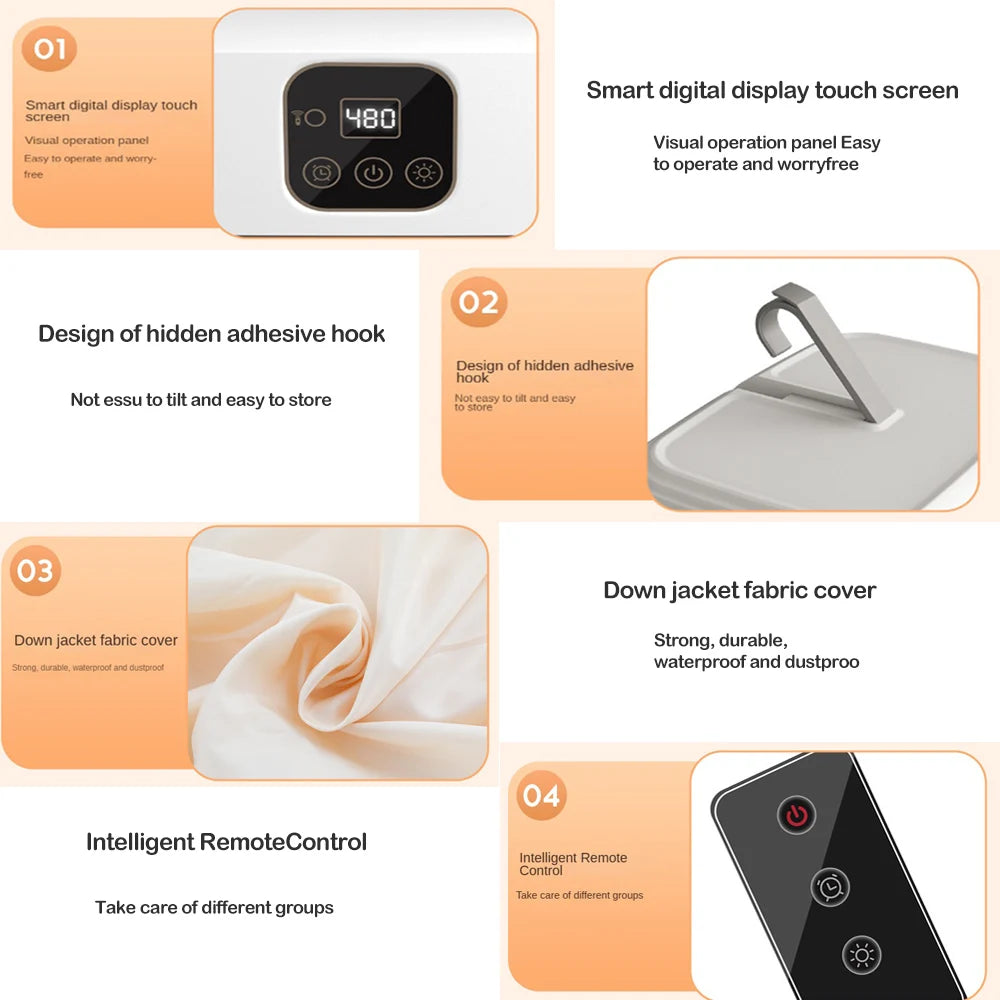 Revolutionize Your Laundry Routine with the Portable Electric Clothes Dryer - Remote Control & Multifunctional Design for Effortless Drying!
